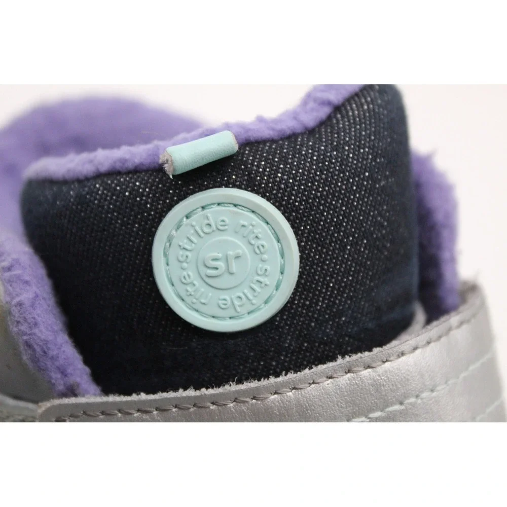 Stride Rite M2P Everest Waterproof Winter Boots Navy Silver Purple Girls US 2W